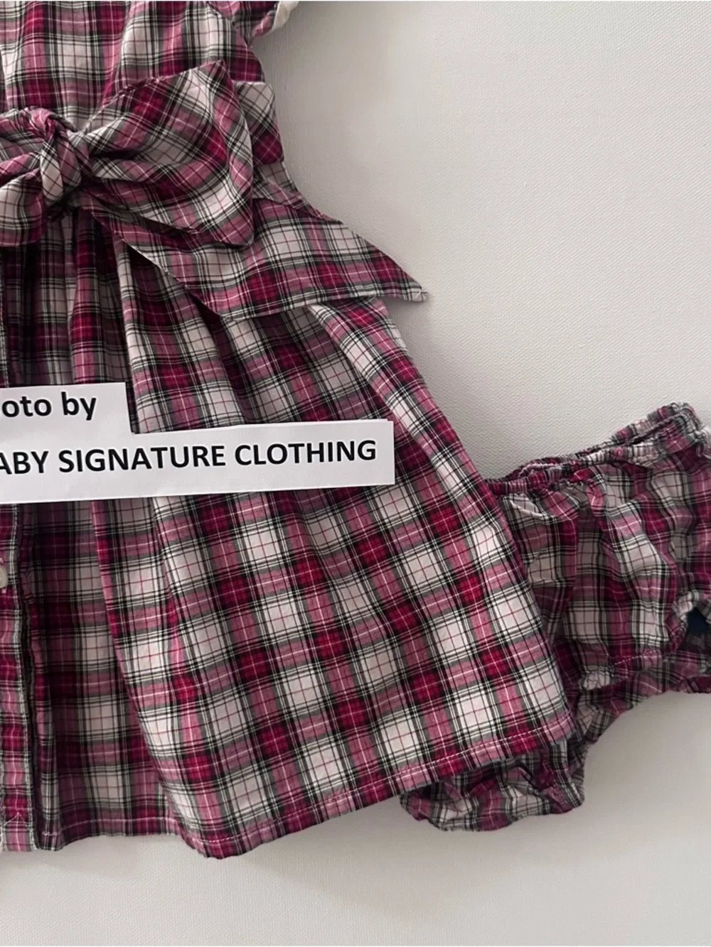 Ralph Lauren 12 Months Baby Girl Red Plaid Dress Cream Collar Holiday Christmas